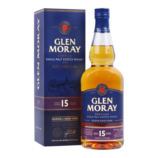 GLEN MORAY 15 YEARS SPEYSIDE SINGLE MALT WHISKY -ELGIN HERITAGE