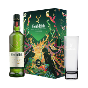 GLENFIDDICH 12 YEARS SINGLE MALT SCOTCH WHISKY GIFT PACK