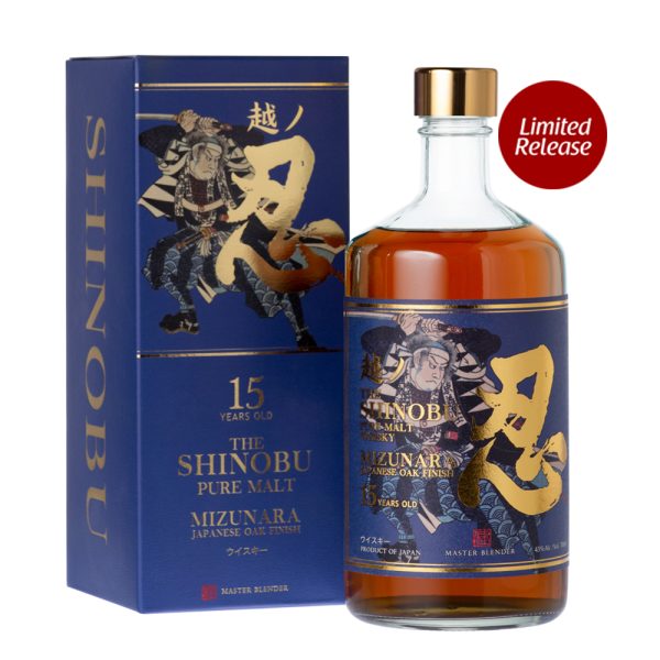 SHINOBU 15 YEARS PURE MALT WHISKY MIZUNARA OAK FINISH 700ML